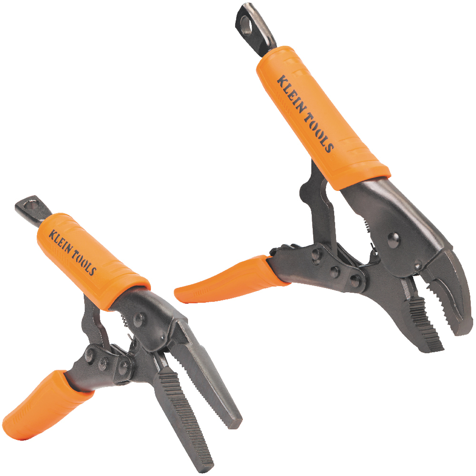 Klein Tools, Locking Pliers Set, Curved Jaw 10in., Long Nose, Jaw Capacity 2 in, Model# 38663